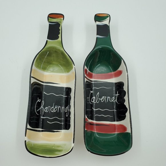 Clay Art Cabernet Chardonnay Serving Dish Cheese Cracker Snack Tray - Picture 1 of 6